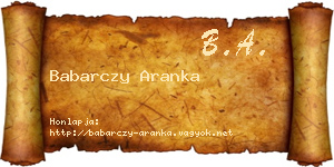 Babarczy Aranka névjegykártya